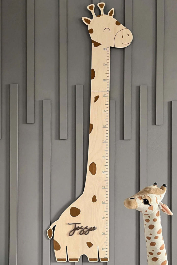 Personalized Wooden Giraffe Growth Chart Height Ruler