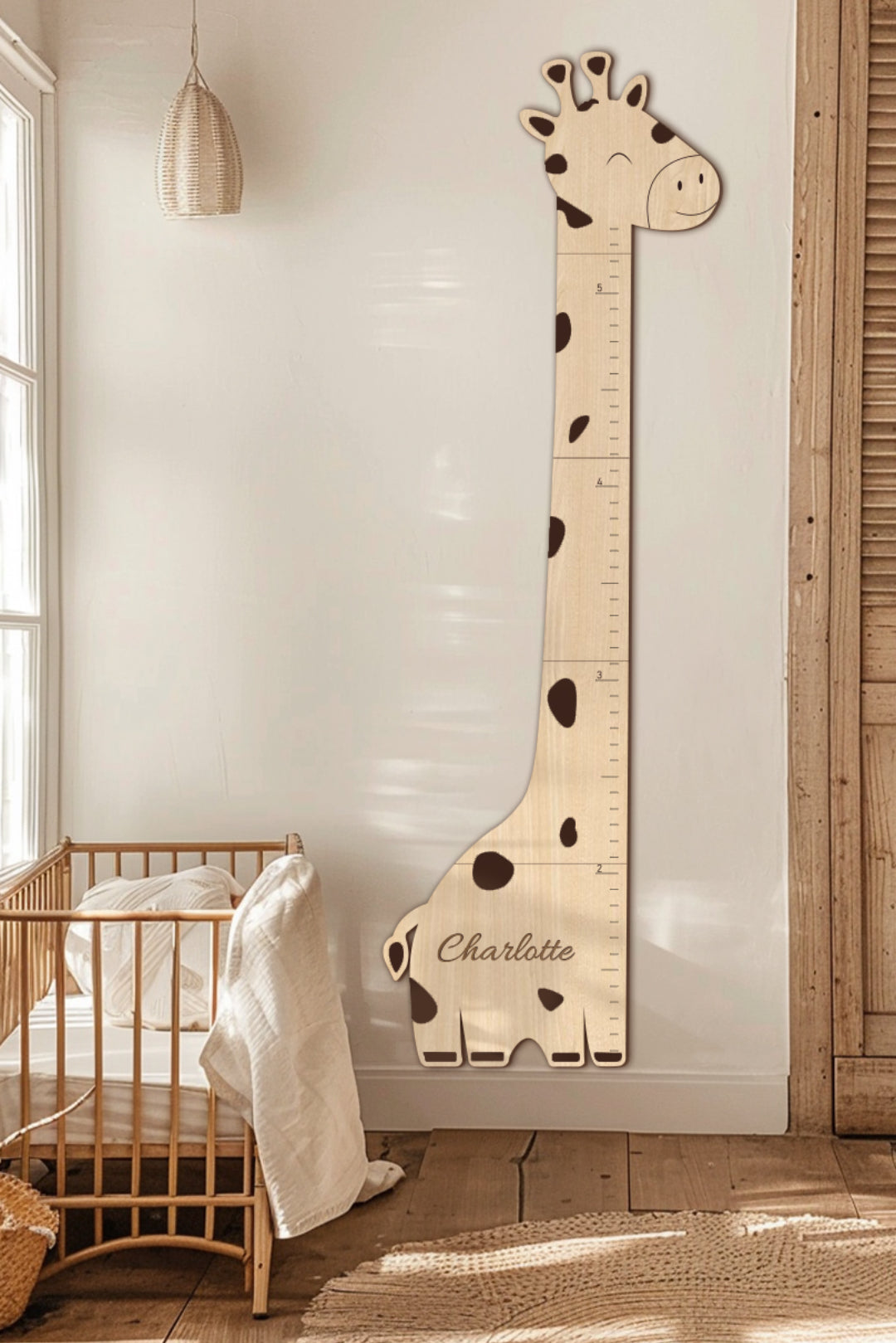 Personalized Wooden Giraffe Growth Chart Height Ruler