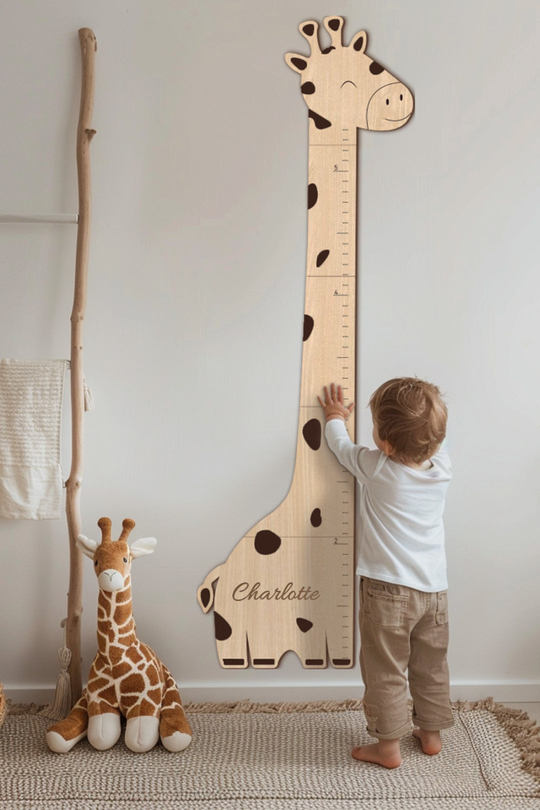 Personalized Wooden Giraffe Growth Chart Height Ruler