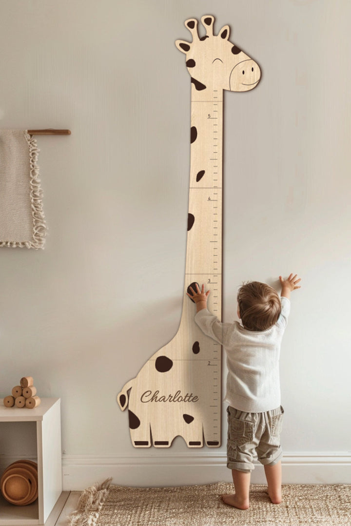 Personalized Wooden Giraffe Growth Chart Height Ruler