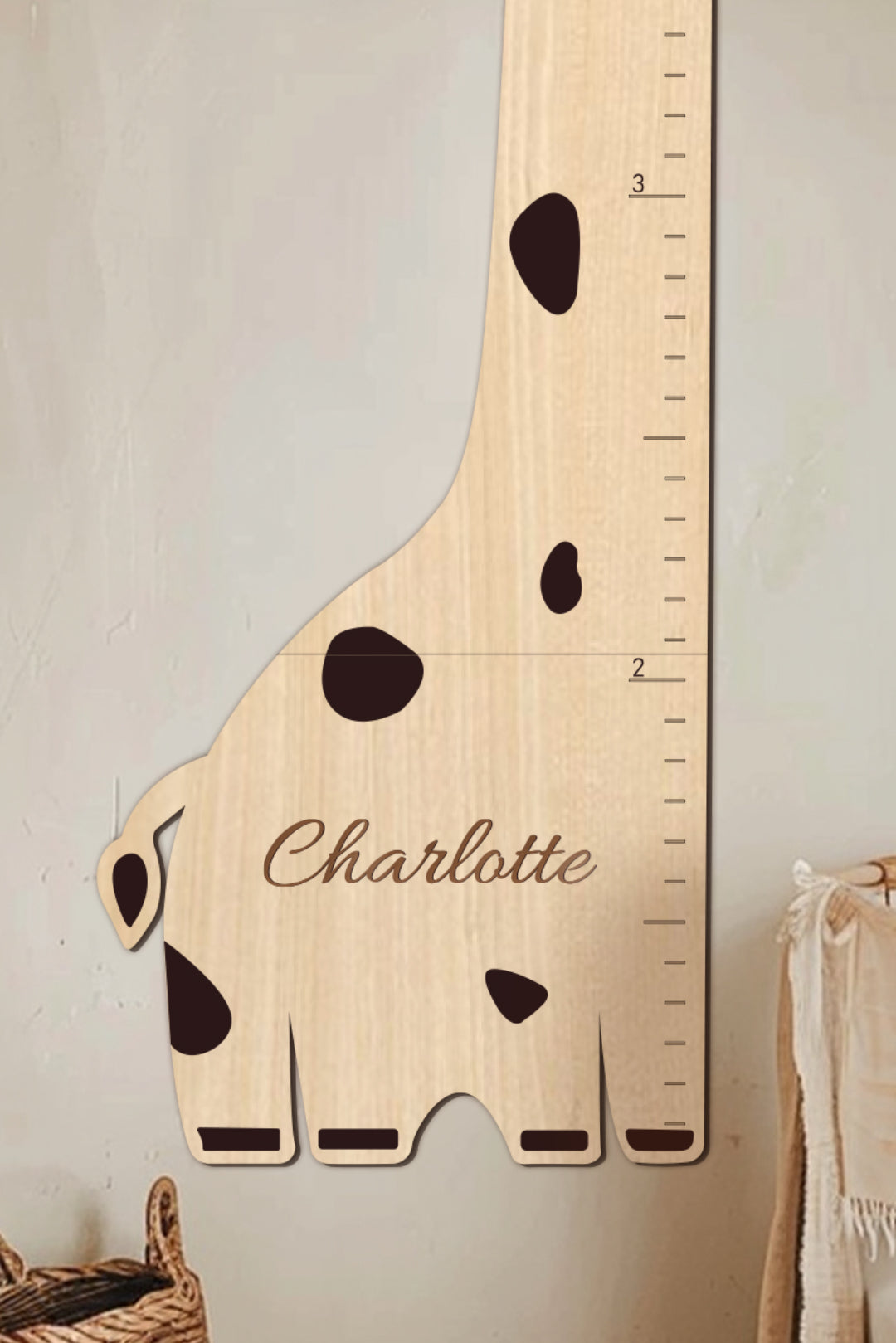 Personalized Wooden Giraffe Growth Chart Height Ruler