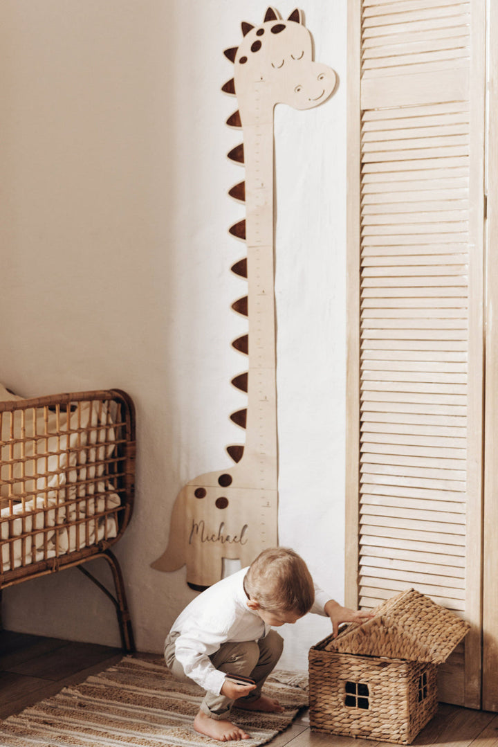 Personalized Wooden Dinosaur Growth Chart Height Ruler