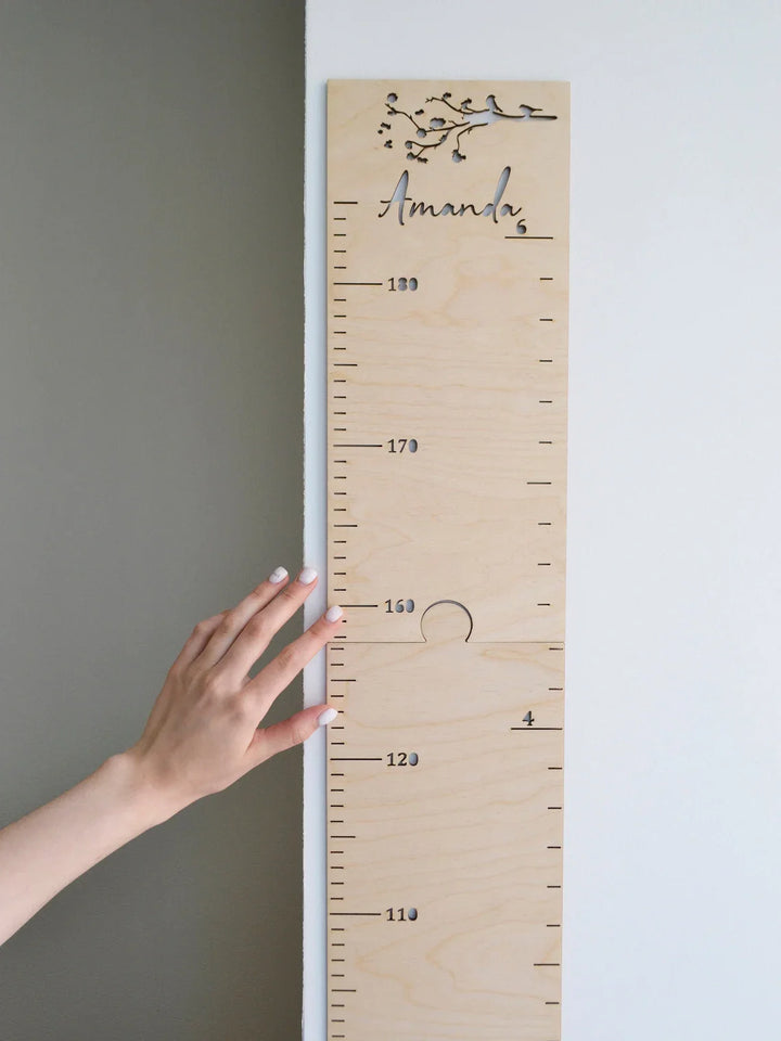 Personalized Wooden Animal Pattern Growth Chart Ruler