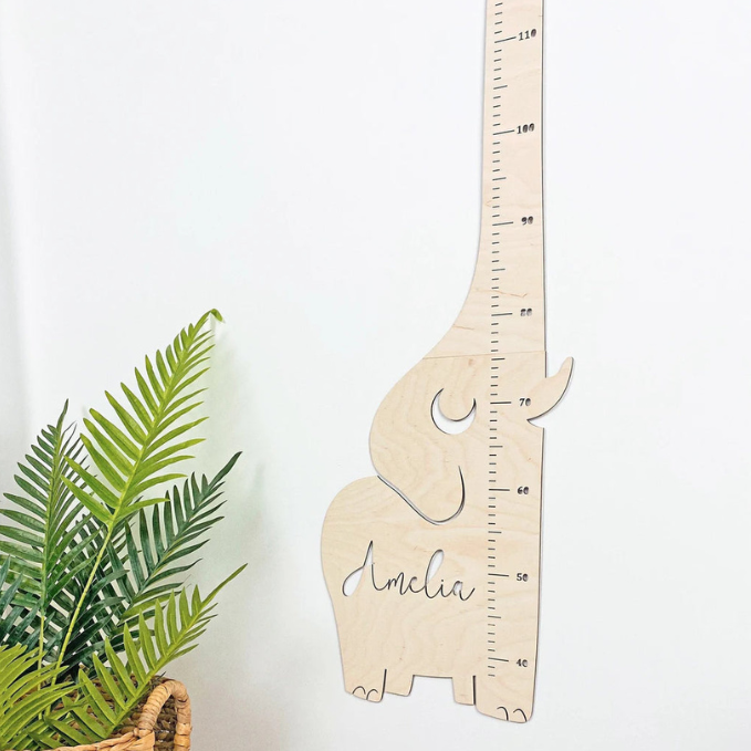 Personalized Wooden Elephant Growth Chart