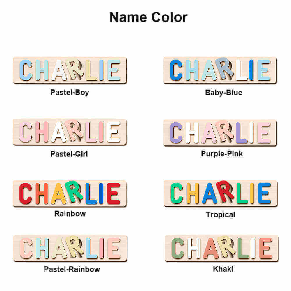 Personalized Wooden Name Puzzle - Vehicle Learning Toy for Toddlers