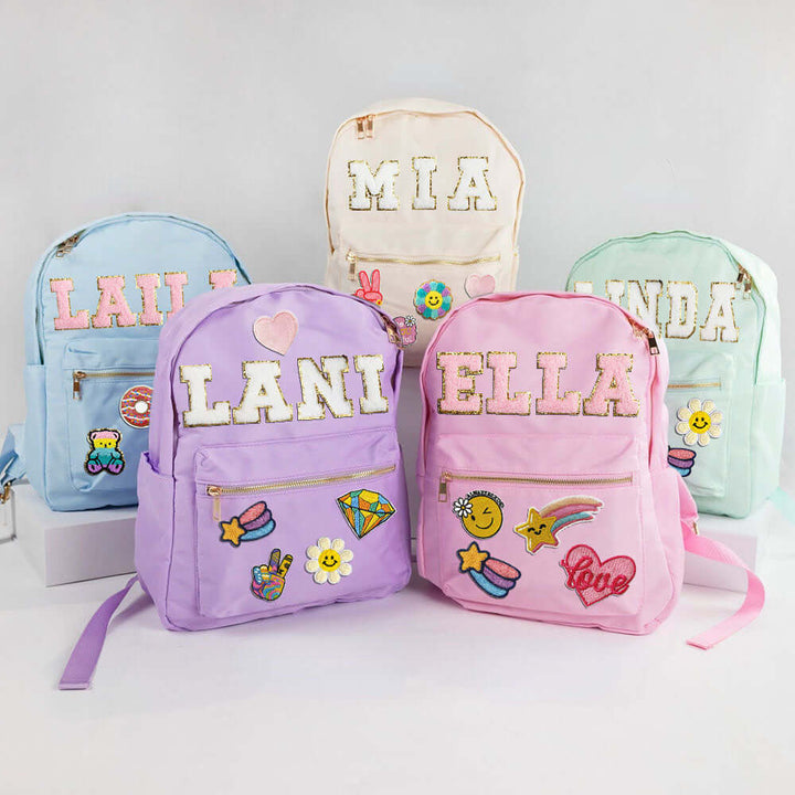 Personalized Kids Patches Nylon Backpack