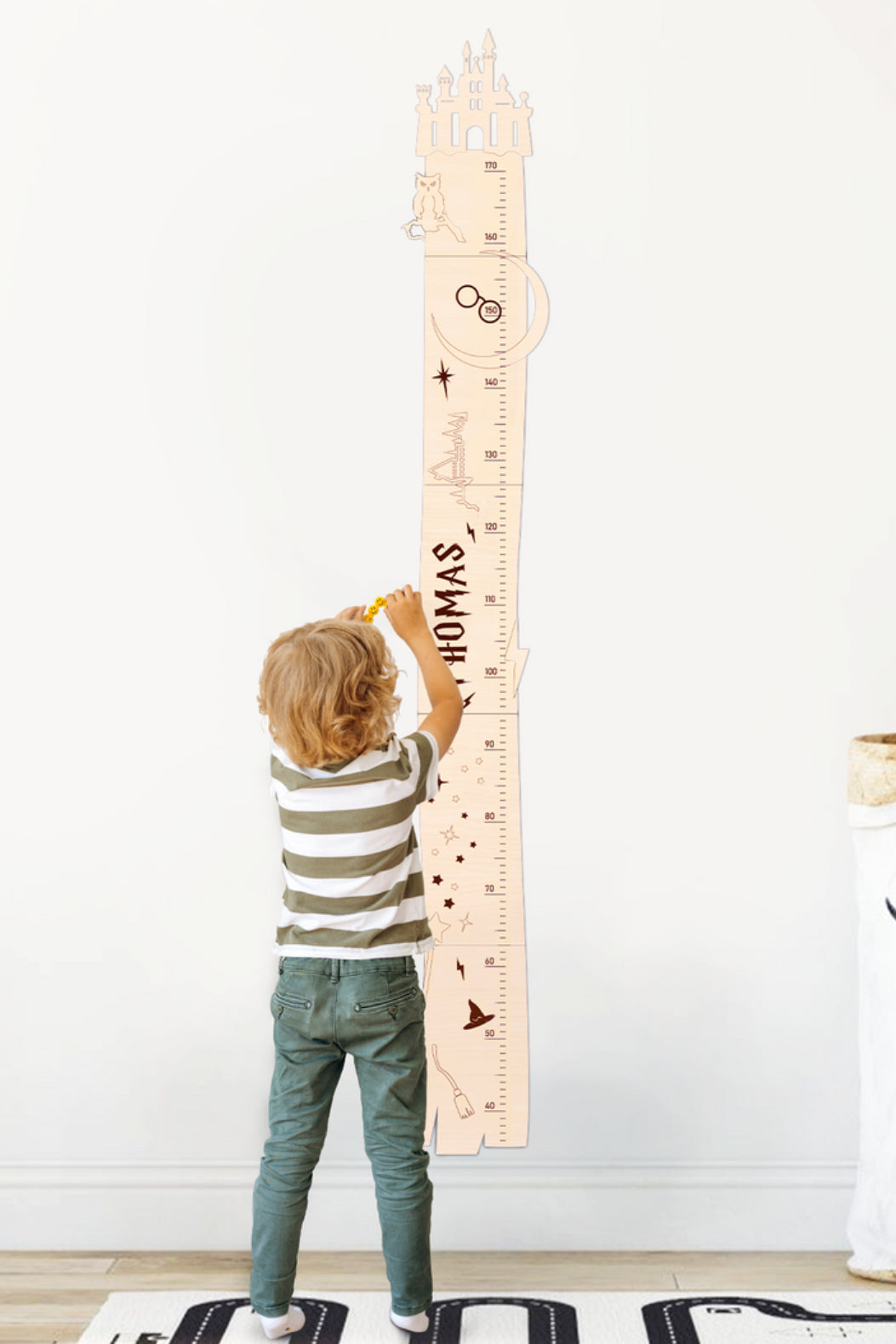 Personalized Wooden Castle Growth Chart for Kids