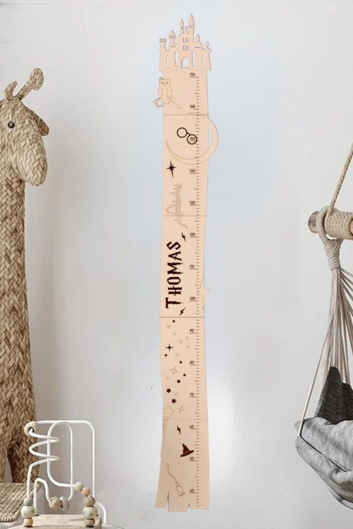 Personalized Wooden Castle Growth Chart for Kids