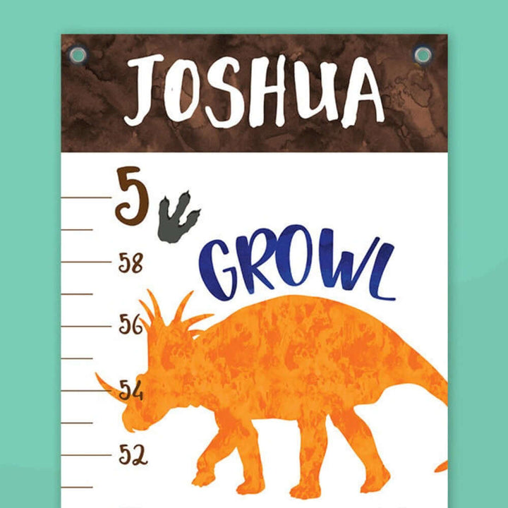 Personalized Dinosaur Hanging Canvas Height Ruler