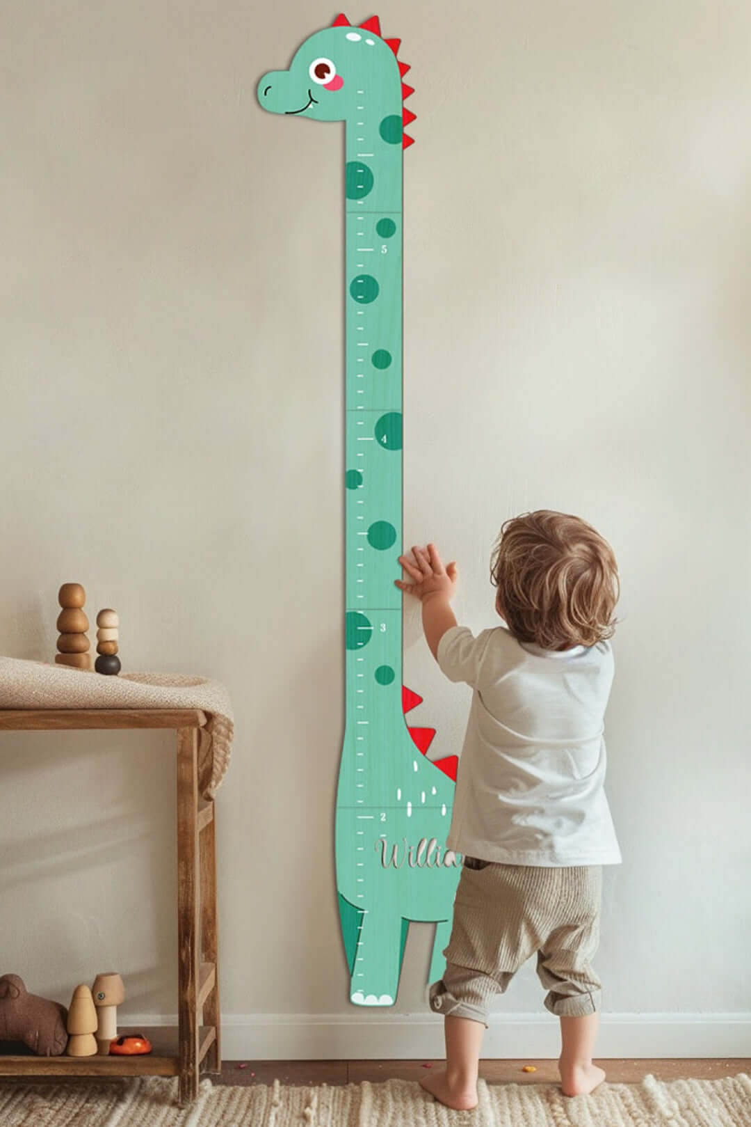 Personalized Wooden Dinosaur Growth Chart Ruler