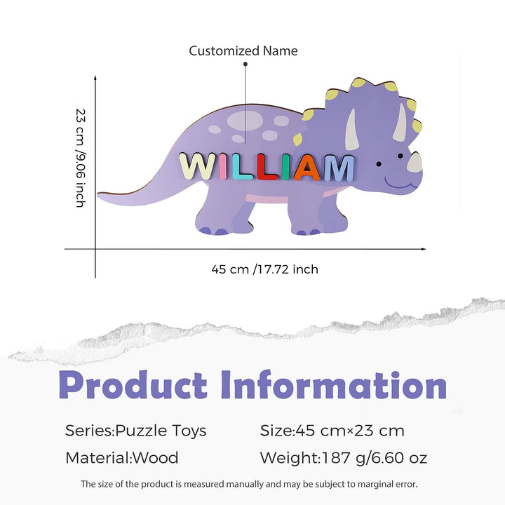 Personalized Cartoon Baby Name Puzzle – Cute Wooden Gift for Toddlers