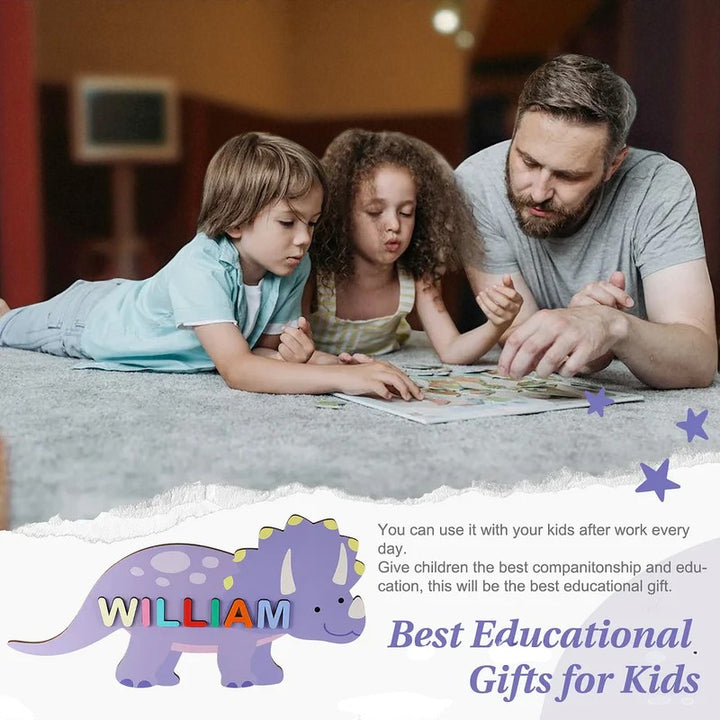 Personalized Cartoon Baby Name Puzzle – Cute Wooden Gift for Toddlers