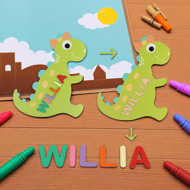 Wooden Cartoon Baby Name Puzzle