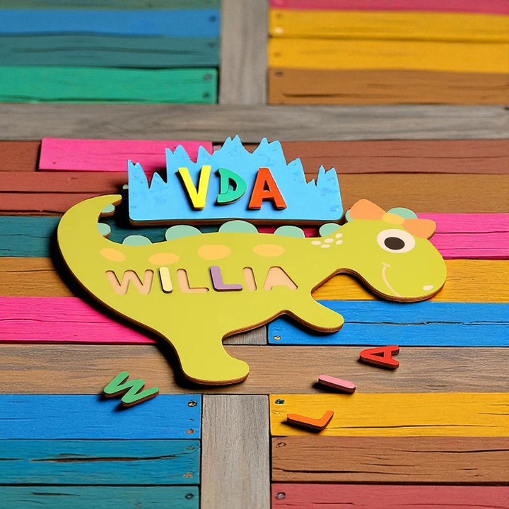 Wooden Cartoon Baby Name Puzzle
