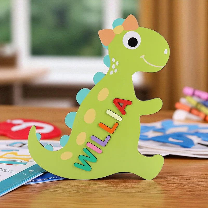 Wooden Cartoon Baby Name Puzzle