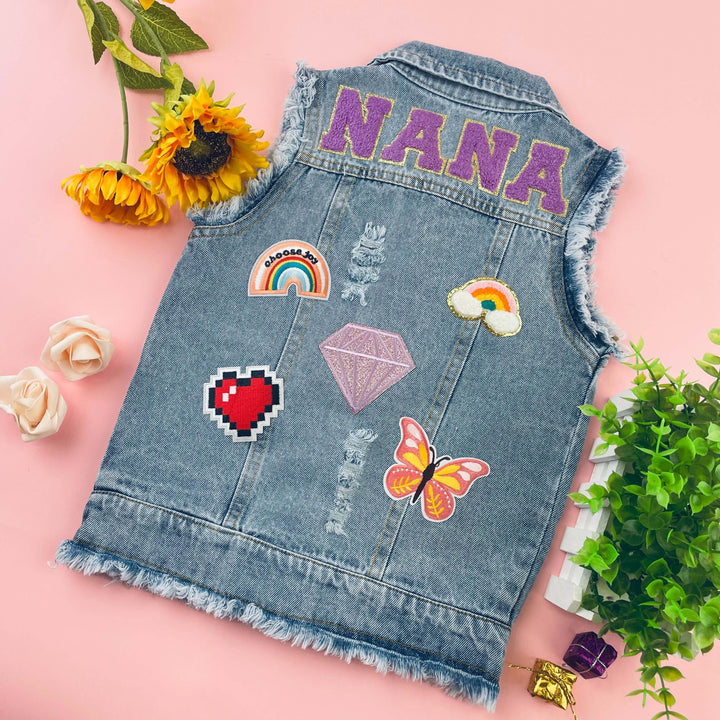 Personalized Children Patch Denim Vest