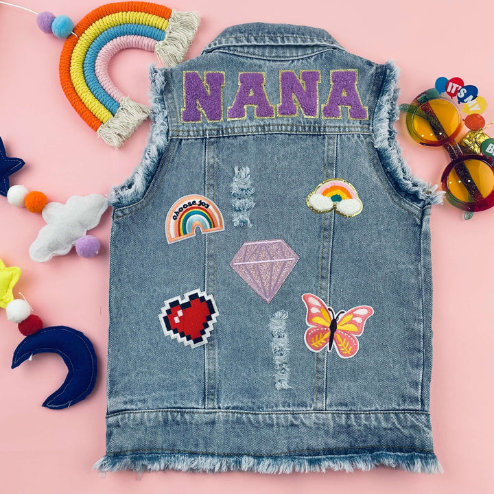 Personalized Children Patch Denim Vest