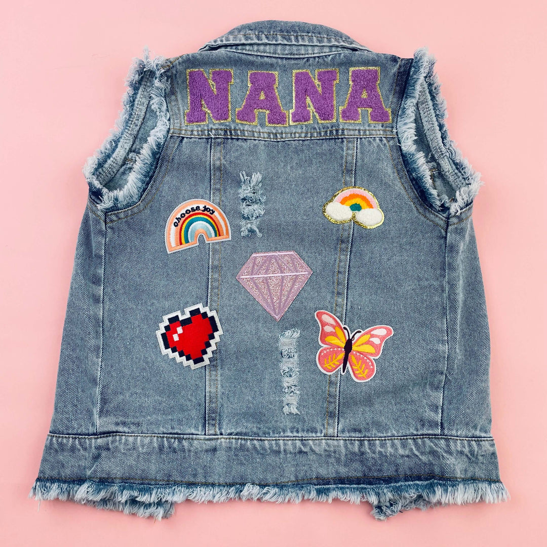 Personalized Children Patch Denim Vest