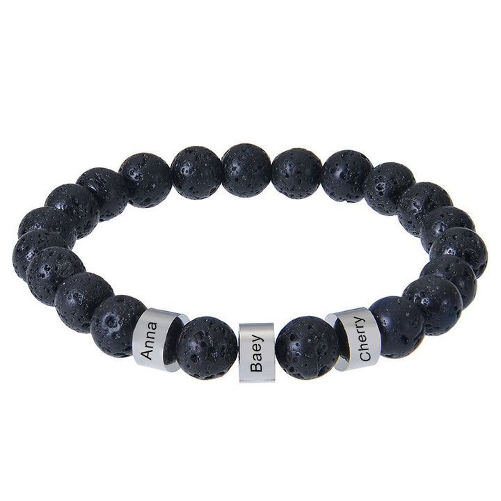Personalized name multi-style men's bracelet