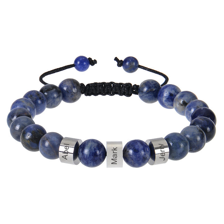 Personalized name multi-style men's bracelet