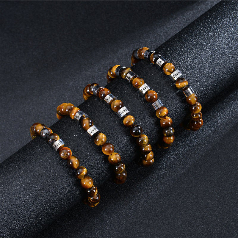 Personalized name multi-style men's bracelet