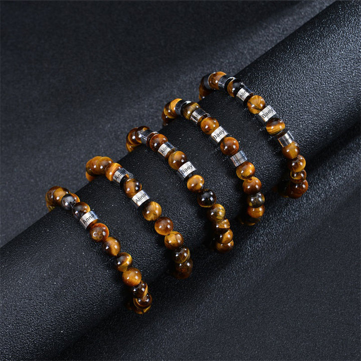 Personalized name multi-style men's bracelet