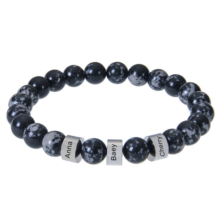 Personalized name multi-style men's bracelet