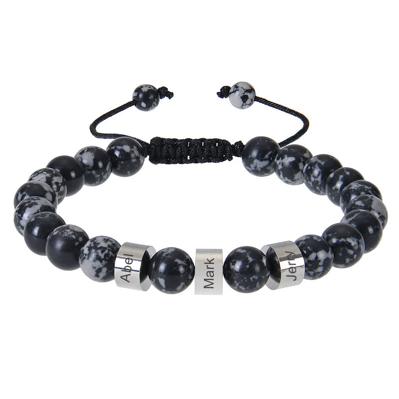 Personalized name multi-style men's bracelet