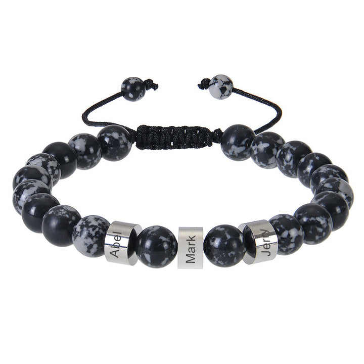 Personalized name multi-style men's bracelet