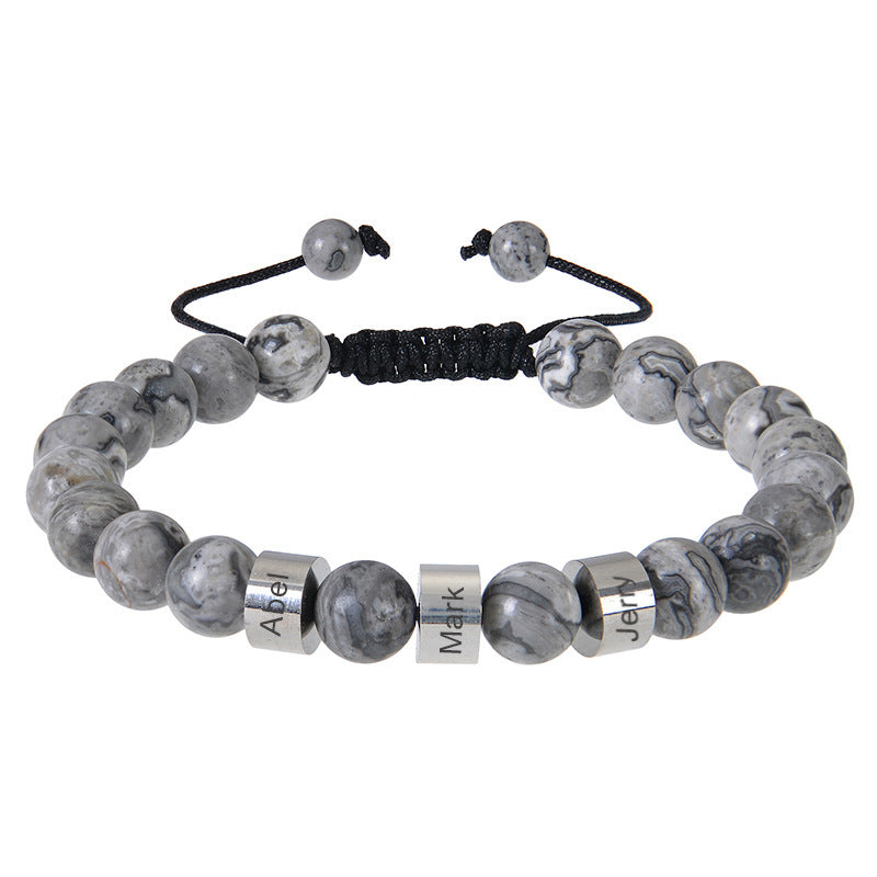 Personalized name multi-style men's bracelet