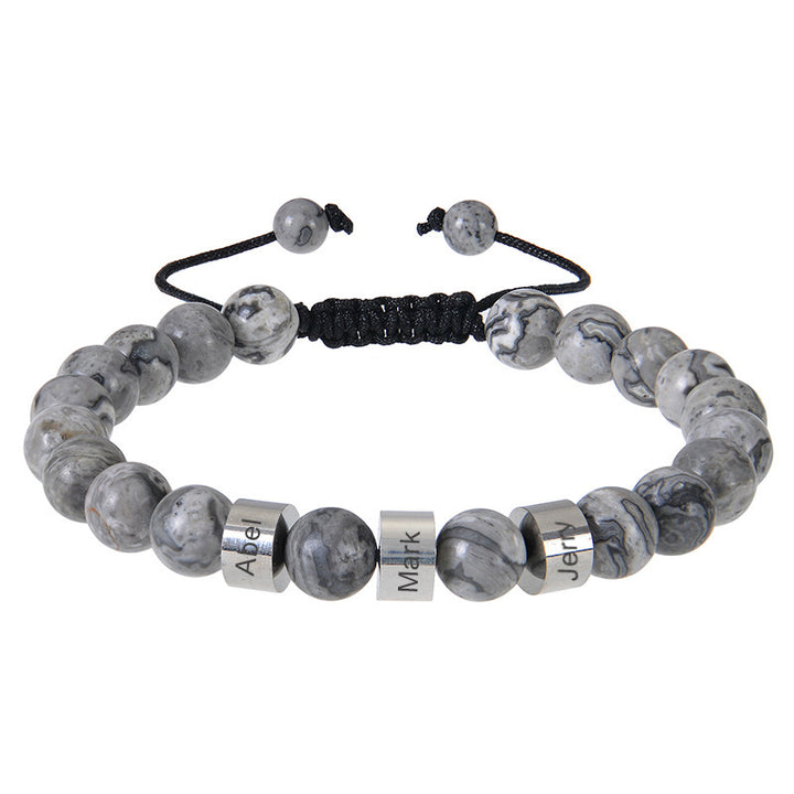 Personalized name multi-style men's bracelet
