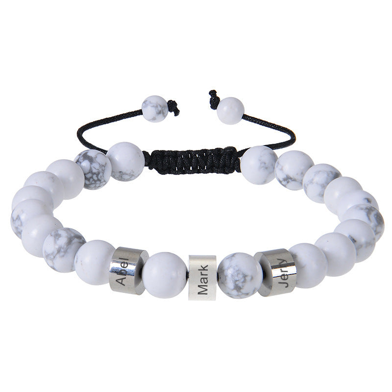 Personalized name multi-style men's bracelet