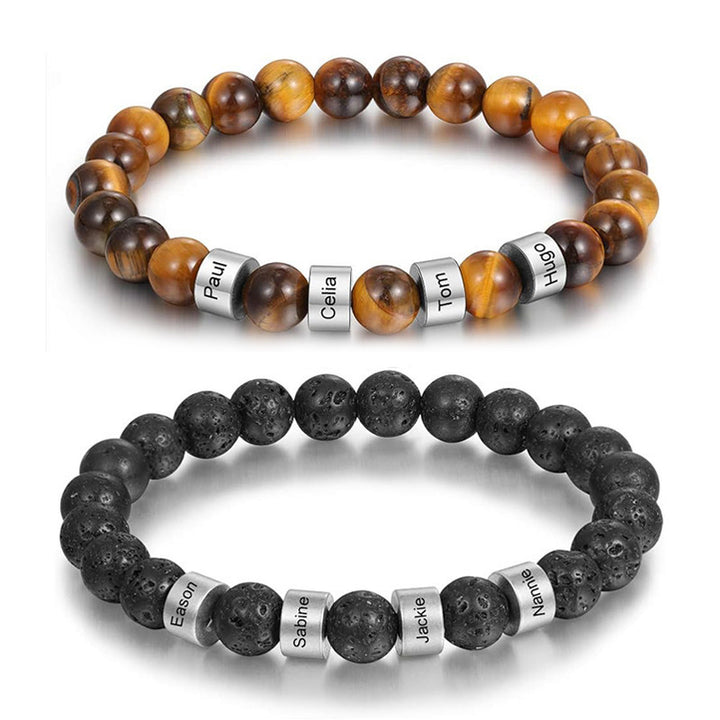Personalized name multi-style men's bracelet