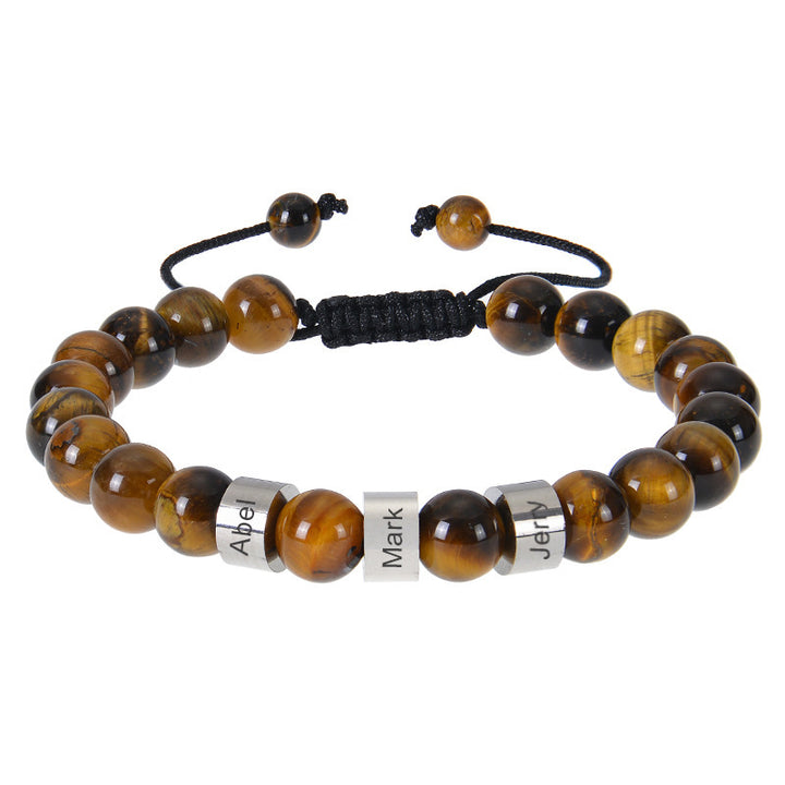 Personalized name multi-style men's bracelet