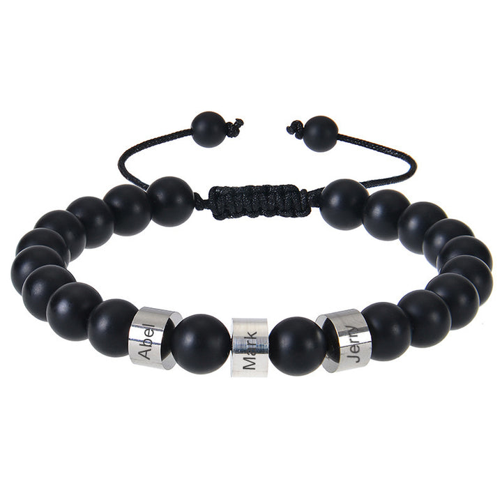 Personalized name multi-style men's bracelet