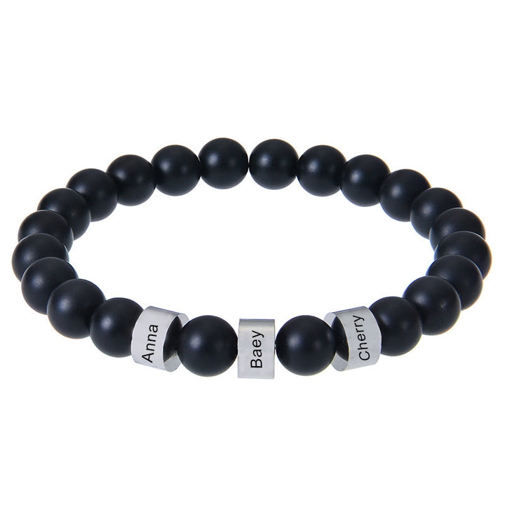Personalized name multi-style men's bracelet