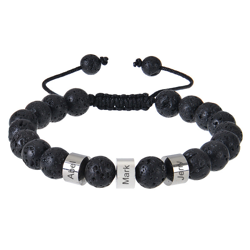Personalized name multi-style men's bracelet