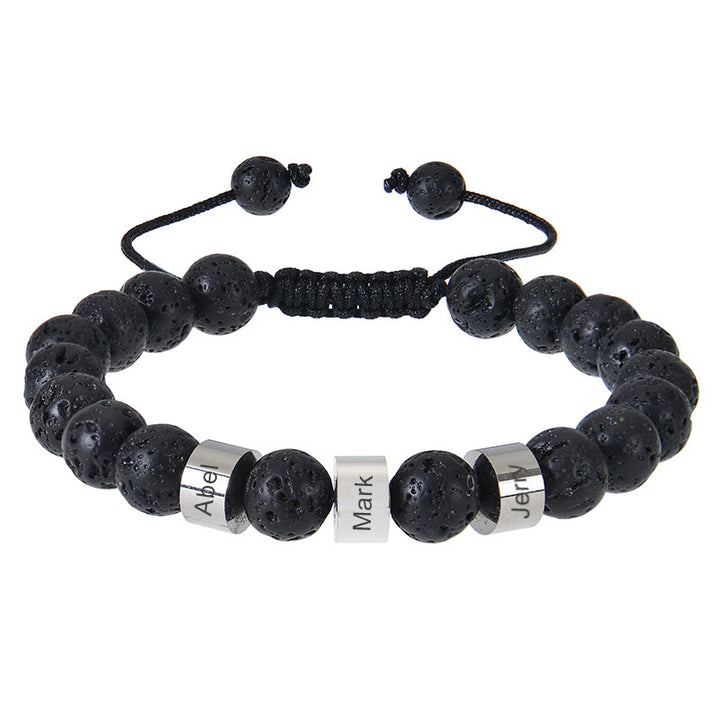 Personalized name multi-style men's bracelet