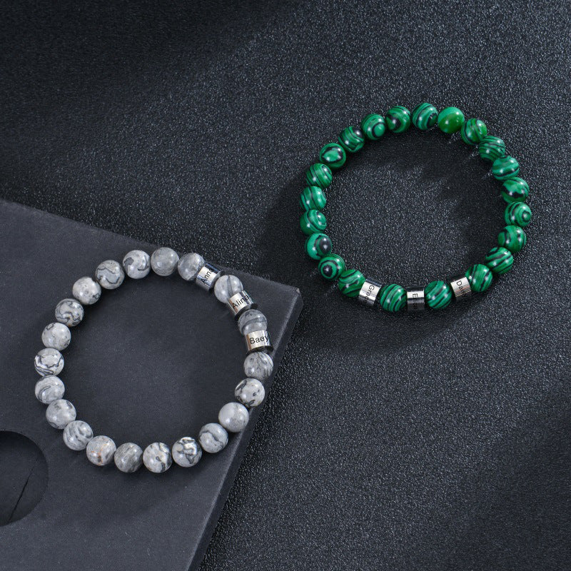 Personalized name multi-style men's bracelet