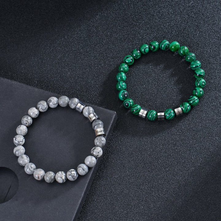 Personalized name multi-style men's bracelet