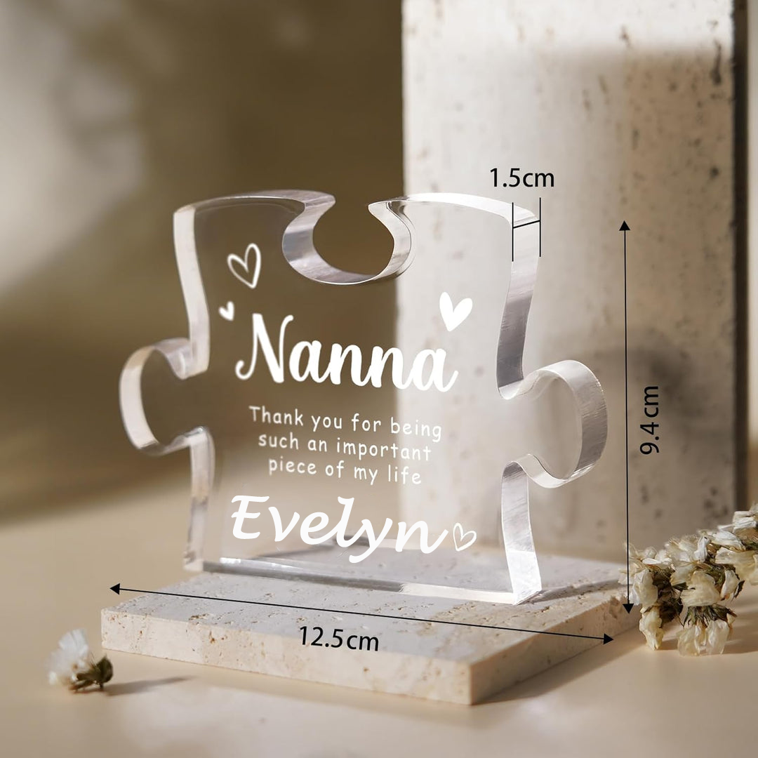 Personalized Acrylic Puzzle Plaque Beautiful Desk Decor Presents for Nanna