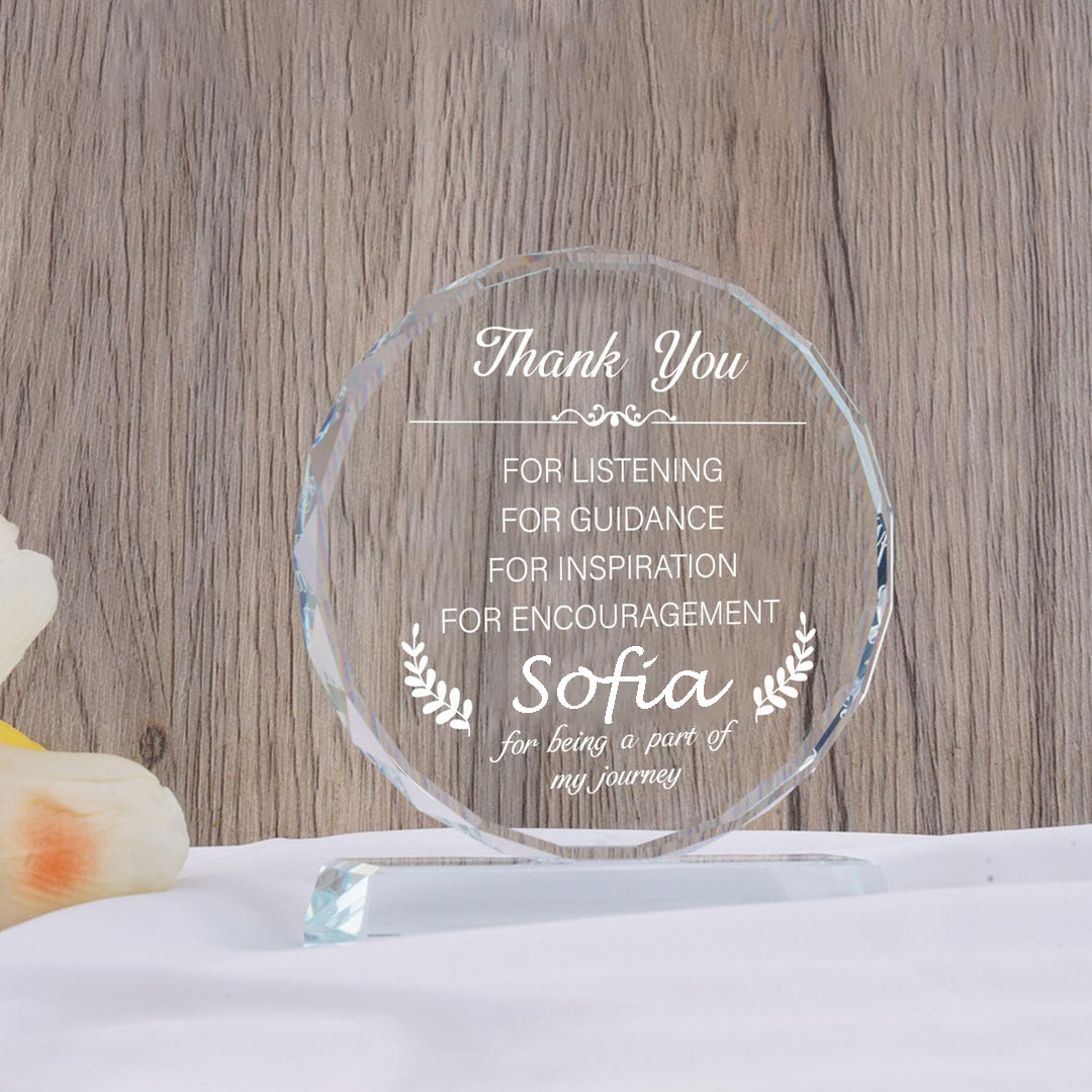 Personalized Crystal Engraved Plaque Thank You Gifts