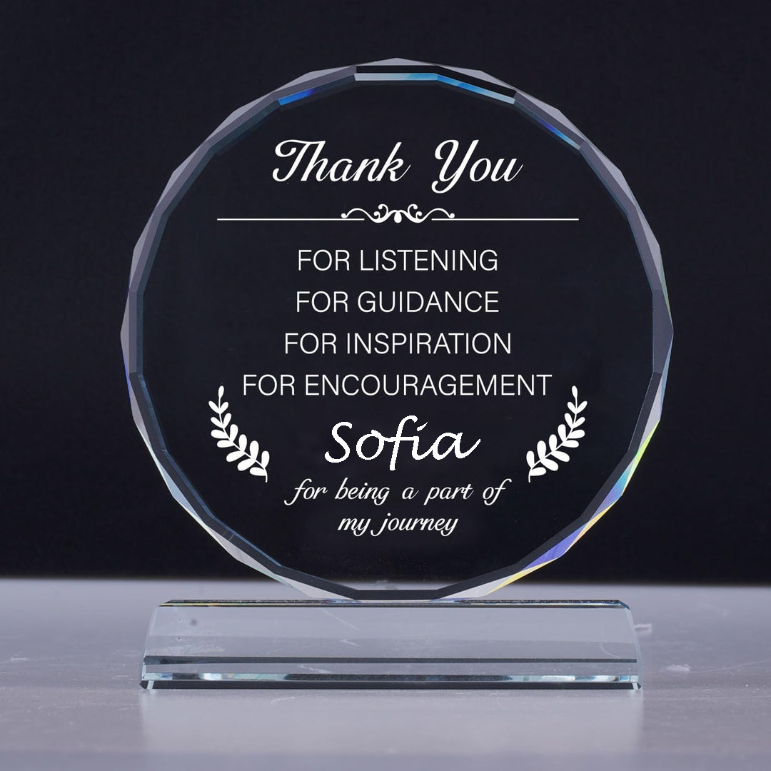 Personalized Crystal Engraved Plaque Thank You Gifts