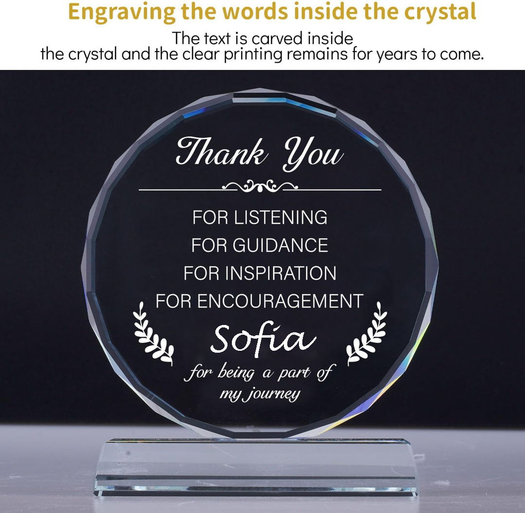 Personalized Crystal Engraved Plaque Thank You Gifts