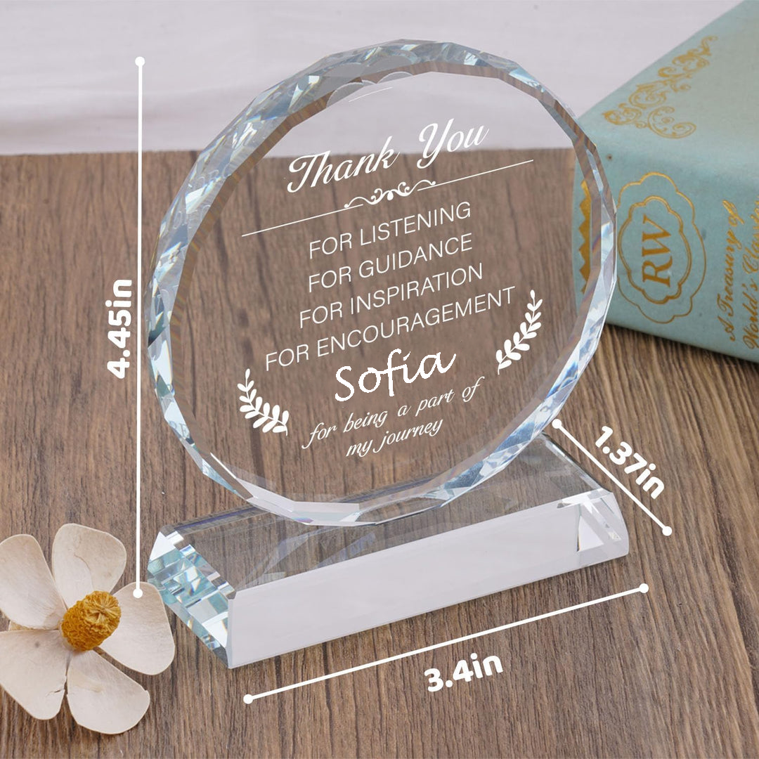 Personalized Crystal Engraved Plaque Thank You Gifts