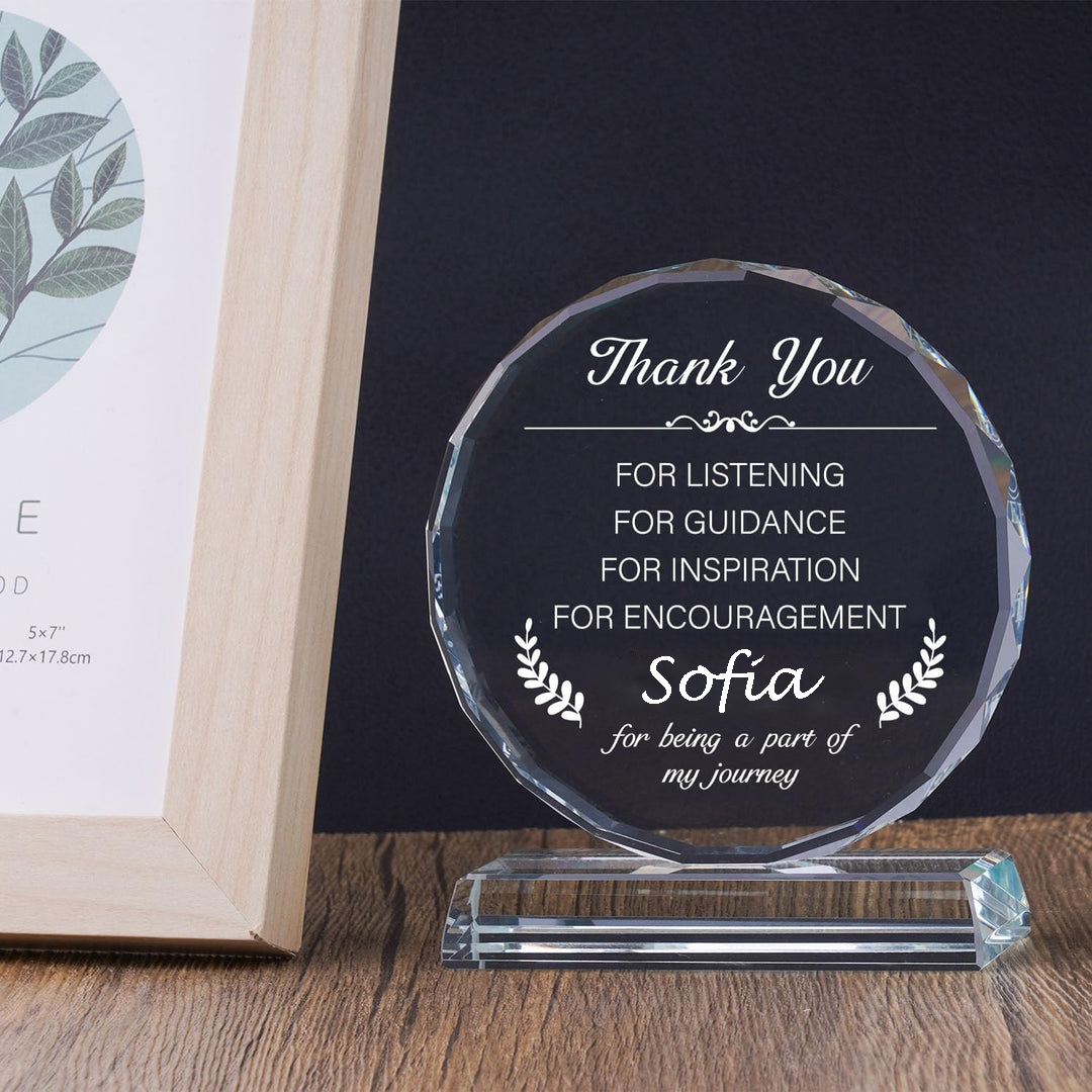 Personalized Crystal Engraved Plaque Thank You Gifts