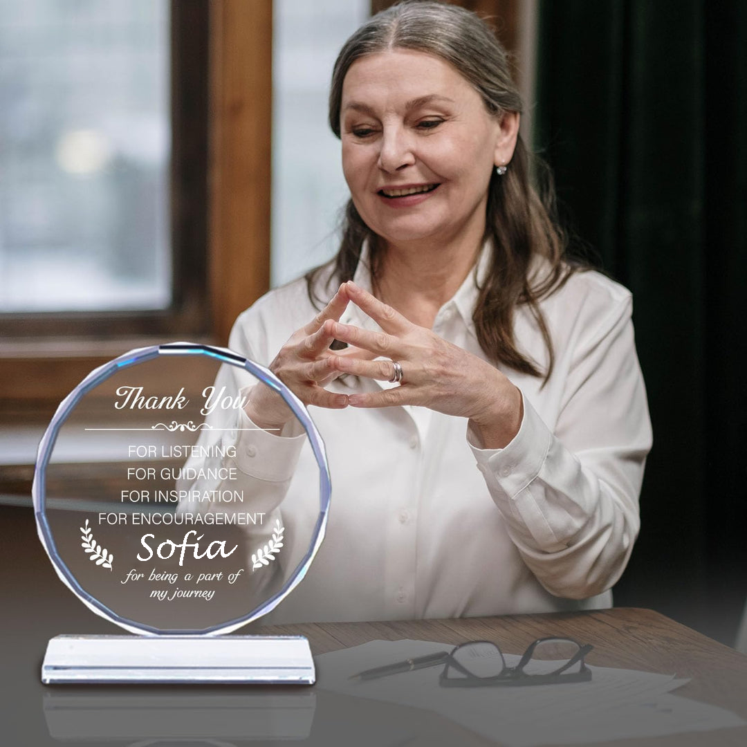 Personalized Crystal Engraved Plaque Thank You Gifts