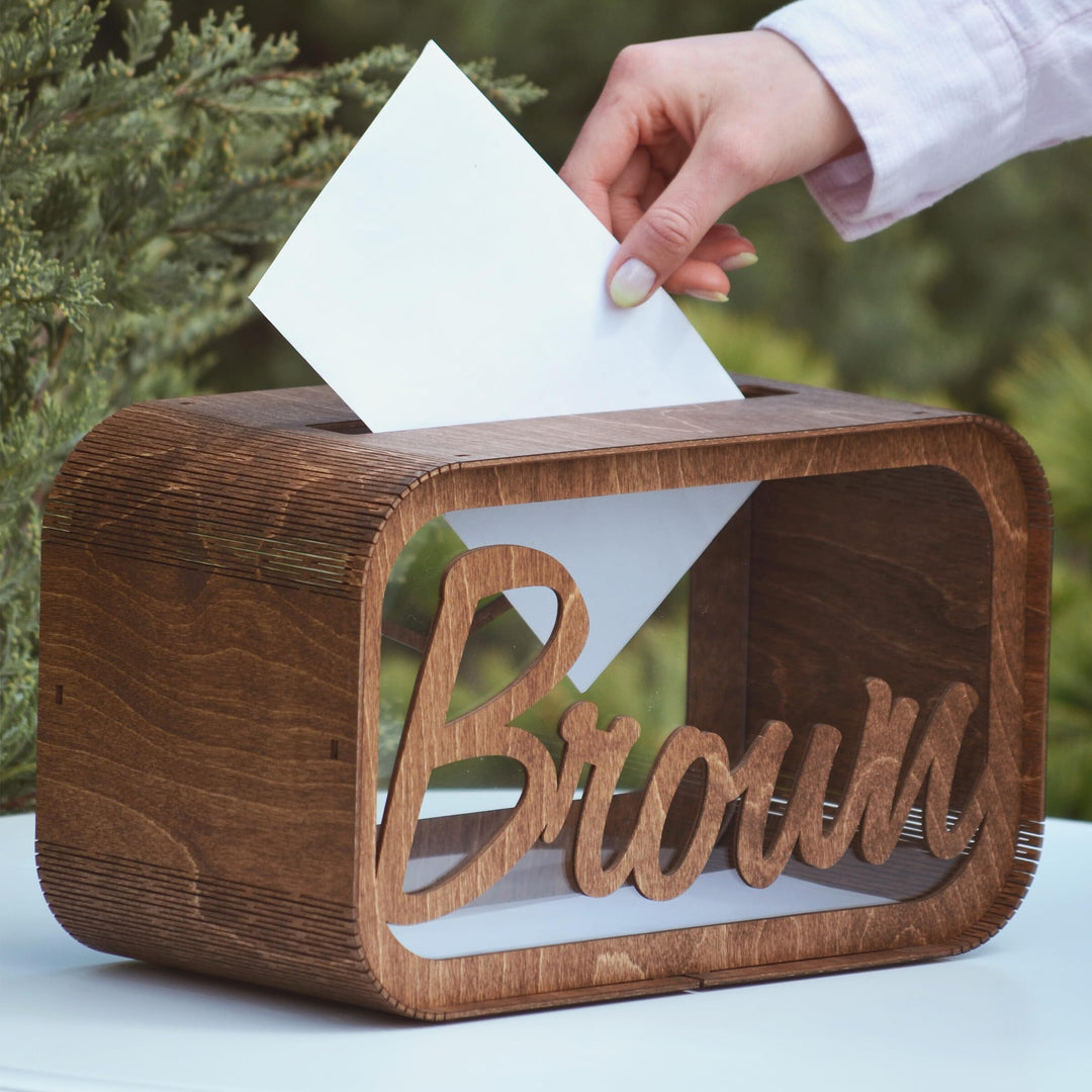 Personalized Wedding Post Box - Wooden Envelope Box