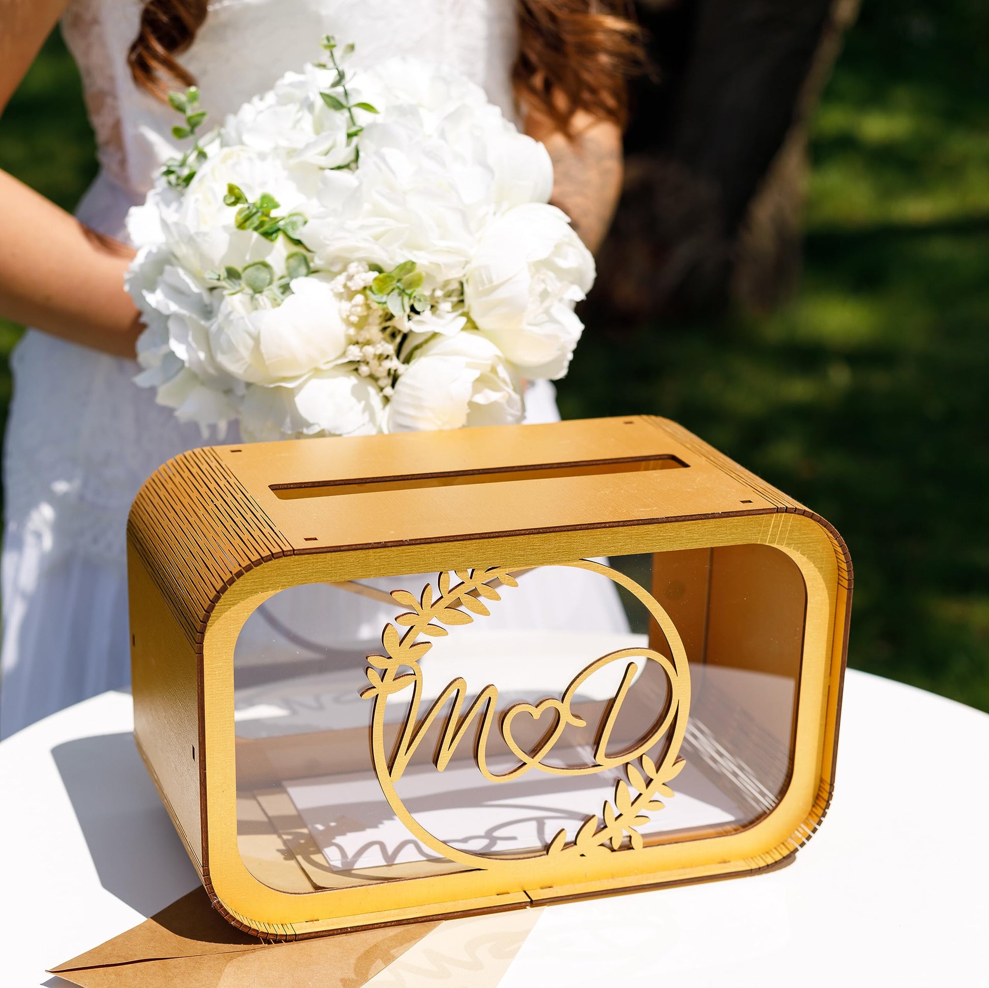 Personalized Wedding Post Box - Wooden Envelope Box