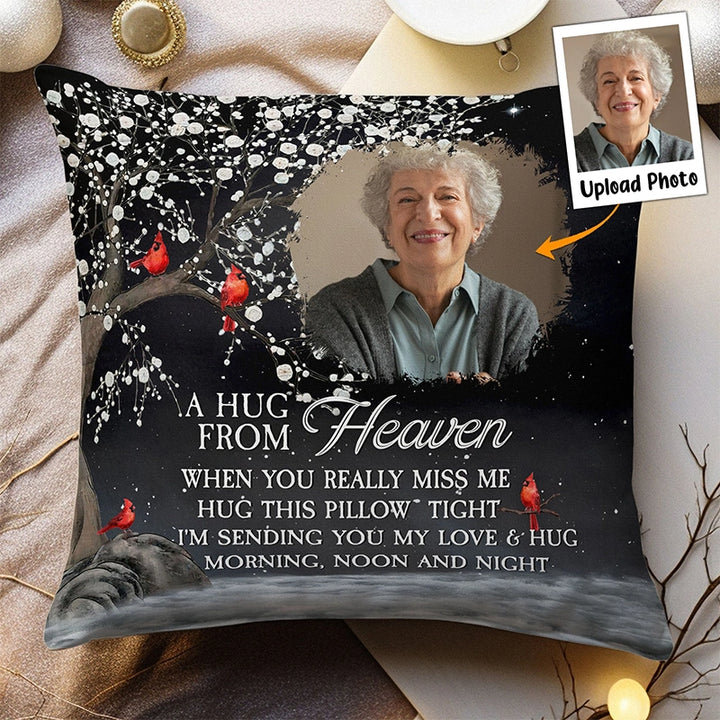 Personalized Photo Memorial Pillow – A Hug From Heaven Memory Pillow